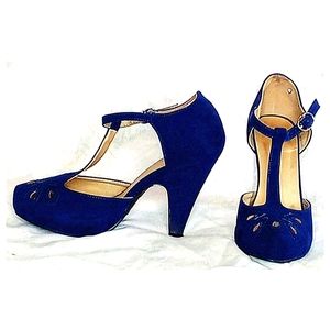 Mod Retro History Heel in Navy Graham Street Shoes